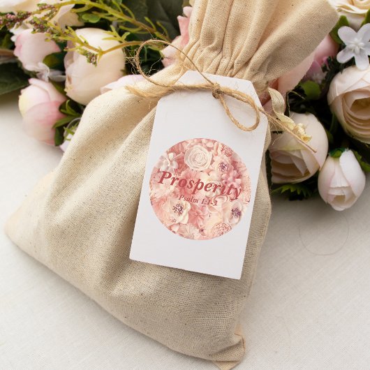 Sticker Rond Psaume de prospérité 1:1-3 Verse Elégant Fleurs ro