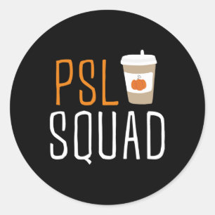Sticker Rond PSL Squad Citrouille Spice Latte Lover Automne Ha