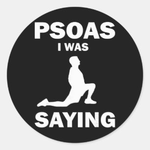 Sticker Rond Psoas comme je disais kinésithérapie anatomie Yoga