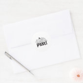 Sticker Rond Psst Lazy chat dort (Enveloppe)