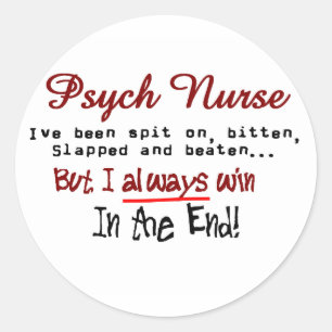 Sticker Rond Psych Nurse Hilarious dit Cadeaux