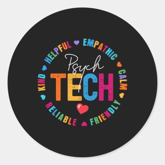 Sticker Rond Psych Tech Appréciation Week Psychiatric Technicia (Devant)