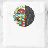 Sticker Rond Psychedelic Patterns (Sac)