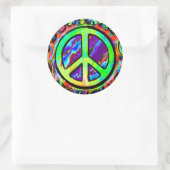 Sticker Rond Psychédélic peace sign (Sac)
