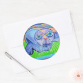 Sticker Rond Psychedelic Sea Lion (Enveloppe)