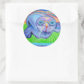 Sticker Rond Psychedelic Sea Lion (Sac)