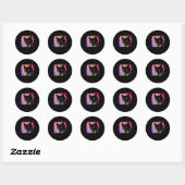 Sticker Rond Psychedelic Weirdcore Chat Vaporwave Voyage esthét (Feuille)
