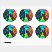 Sticker Rond Psychédélique (Feuille)