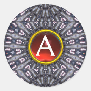 Sticker Rond PSYCHÉDELIQUE KALEIDOSCOPE /MYSTIC MEMORIE monogra