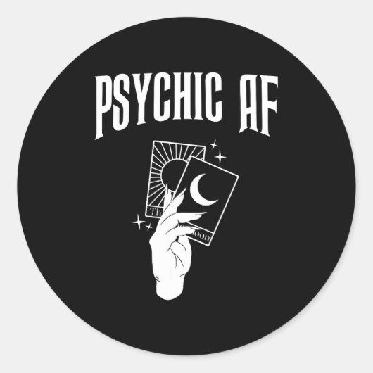 Sticker Rond Psychic Af Funny New Age Occult Tarot Clairvoyant (Devant)