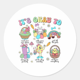 Sticker Rond Psychologue Bunny Jour de Pâques
