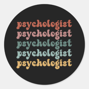 Sticker Rond Psychologue Rétro Psychologie Étudiante Diplôme
