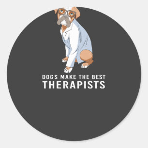 Sticker Rond Psychologue thérapeute pour chiens thérapeutiques