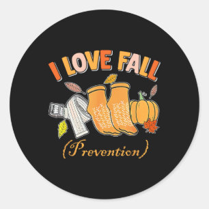 Sticker Rond Pt Nurse Chute I Love Automne Prévention Chute Phy