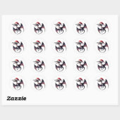 Sticker Rond Pterodactyle de Noël (Feuille)