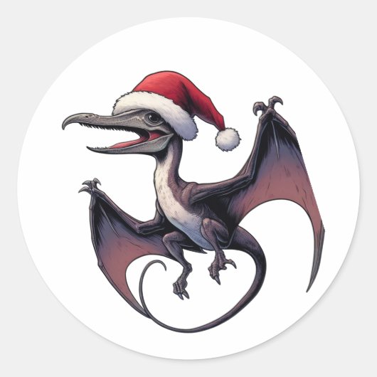 Sticker Rond Pterodactyle de Noël (Devant)