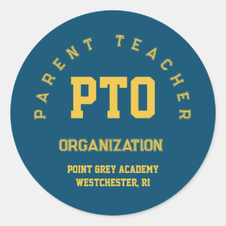 Sticker Rond PTO Parent Teacher Organisation École Personnalisé