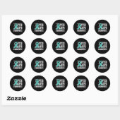 Sticker Rond Ptsd & ; Sensibilisation Bpd, Ruban Turquoise E (Feuille)