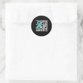 Sticker Rond Ptsd & ; Sensibilisation Bpd, Ruban Turquoise E (Sac)