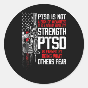 Sticker Rond Ptsd Trouble post-traumatique Trouble de résistanc