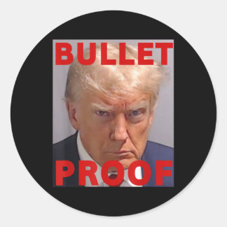 Sticker Rond Puce Preuve Donald Trump 2024 Combattre le T