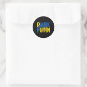 Sticker Rond Puck Foutine Mème Je Suis Aux Côtés De L'Ukraine A (Sac)