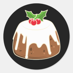 Sticker Rond Pudding De Noël De La Cuisine Figgy Pudding