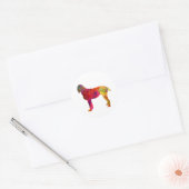 Sticker Rond Pudelpointer in watercolor (Enveloppe)