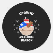 Sticker Rond Puerto Rico Christmas Coquito And Pasteles Season (Devant)