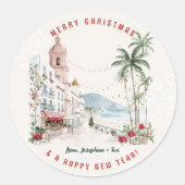 Sticker Rond Puerto Vallarta Christmas | Tropical Holiday (Devant)