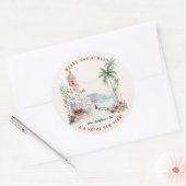 Sticker Rond Puerto Vallarta Christmas | Tropical Holiday (Enveloppe)