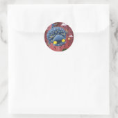 Sticker Rond Puffer Puss - Fond vers Noir (Sac)