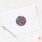 Sticker Rond Puffer Puss - Fond vers Noir (Enveloppe)