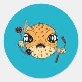 Sticker Rond Pufferfish (Devant)