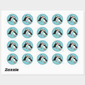 Sticker Rond Puffin (Feuille)
