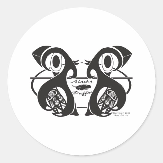 Sticker Rond Puffin de l'Alaska (Devant)