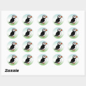 Sticker Rond Puffin de l'Atlantique (Feuille)