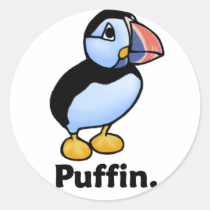 Sticker Rond Puffin. de macareux
