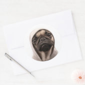 Sticker Rond Pug (Enveloppe)