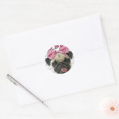 Sticker Rond Pug (Enveloppe)