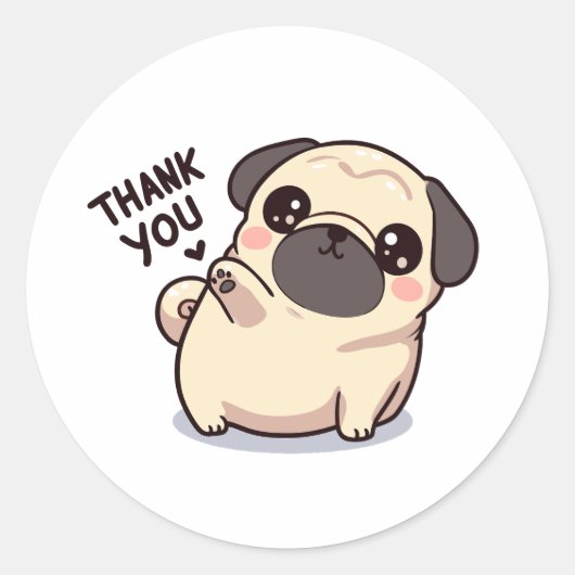 Sticker Rond Pug (Devant)