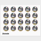 Sticker Rond Pug Chef Pizza (Feuille)