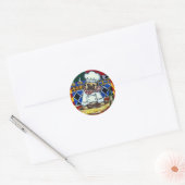 Sticker Rond Pug Chef Pizza (Enveloppe)