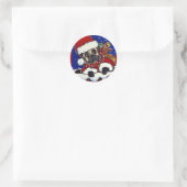 Sticker Rond Pug de vacances (Sac)