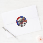 Sticker Rond Pug de vacances (Enveloppe)