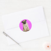 Sticker Rond Pug Queenie (Enveloppe)