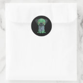 Sticker Rond Pug zombie (Sac)