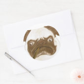 Sticker Rond Puggy Grumpy personnalisée avec Cigar (Enveloppe)