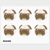 Sticker Rond Puggy Grumpy personnalisée avec Cigar (Feuille)