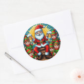 Sticker Rond Pugilante Pull de Noël (Enveloppe)